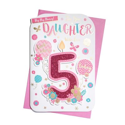 Daughter 5th Birthday card