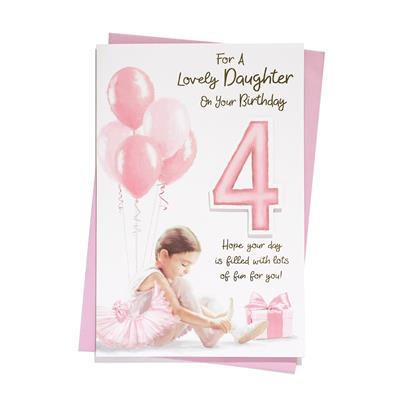 Daughter 4th Birthday card