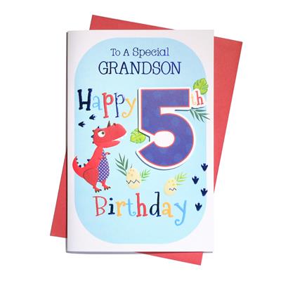 Grandson 5th Birthday card