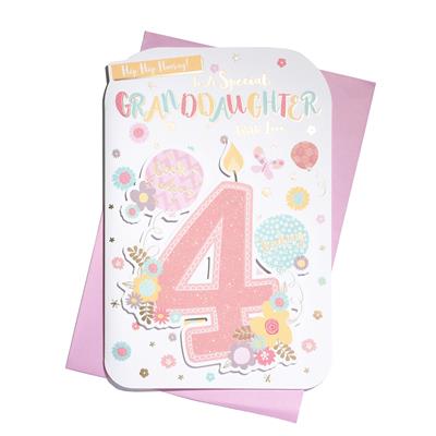 Granddaughter 4th Birthday card