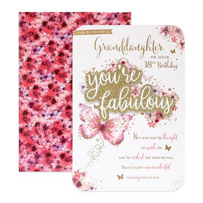 Granddaughter 18th Birthday Boxed Card