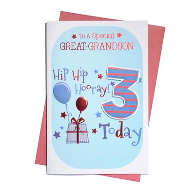 Great Grandson 3rd Birthday card