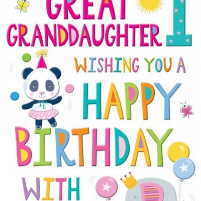 Great Granddaughter 1st Birthday card