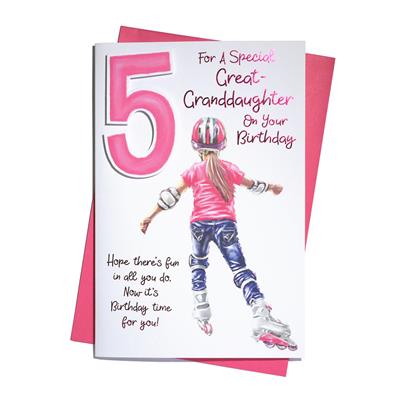 Great Granddaughter 5th Birthday card