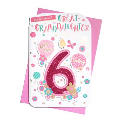 Great Granddaughter 6th Birthday card