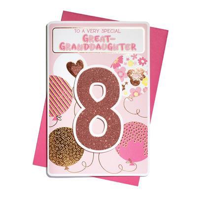 Great Granddaughter 8th Birthday card