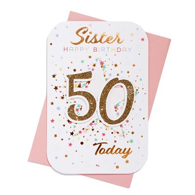 Sister Age 50 Birthday Card