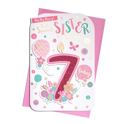 Sister 7th Birthday card
