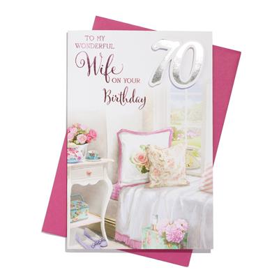 Wife 70th Birthday Card