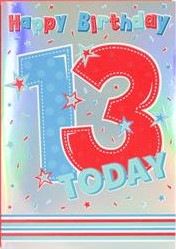 13th Birthday Card