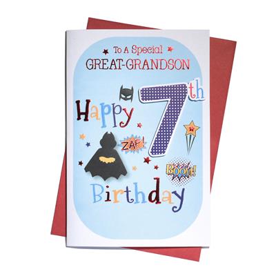 Great Grandson 7th Birthday card
