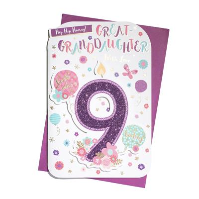 Great Granddaughter 9th Birthday card