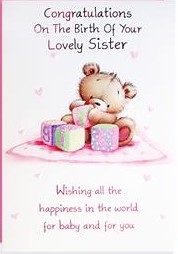 Birth of Sister Card