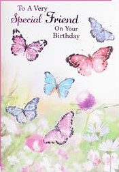 Friend Birthday Card with Butterflies