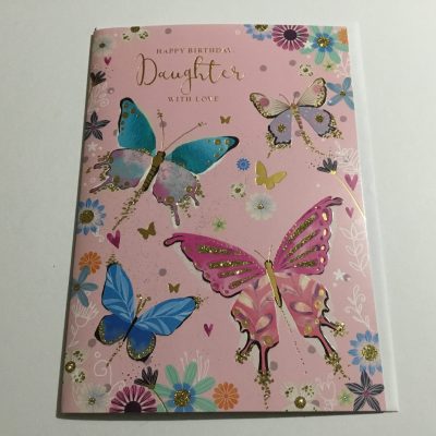 Large Daughter Birthday Card With Butterflies