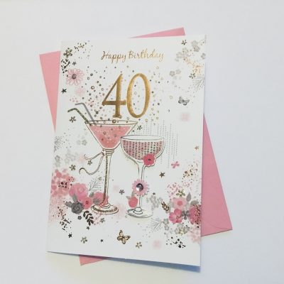 40th female hand crafted card