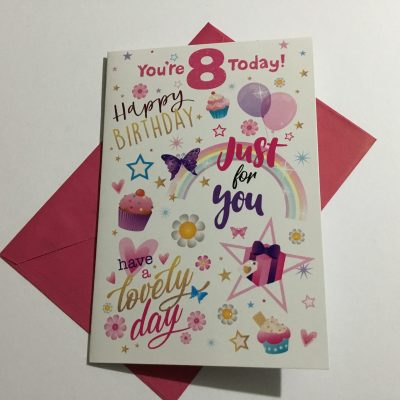 8th Girls Birthday Card