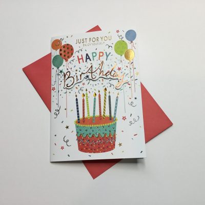 Isabel’s garden handcrafted open male birthday card