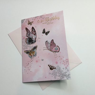 Isabel’s garden hand crafted open female birthday card