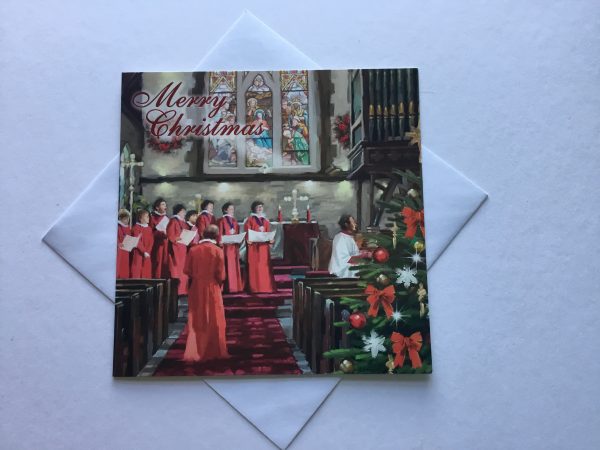 Box of 12 religious choir boys Christmas cards