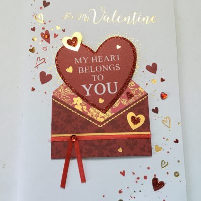 Open Traditional Hand Crafted Valentines Card