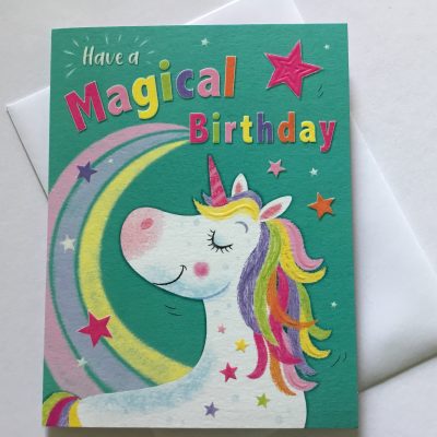 Happy Birthday Girls Unicorn Card